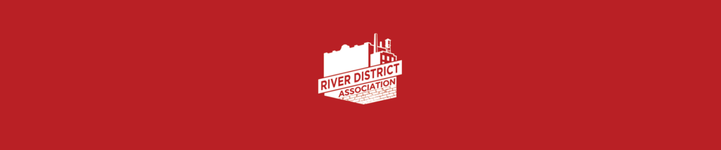 The River District Association logo.