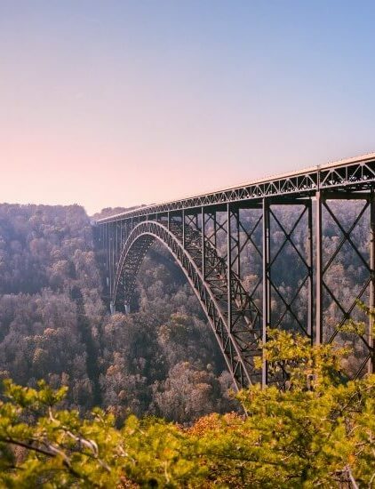 The large bridge over the mountain in west Virginia