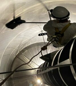 Confined space cleaning done by an industrial cleaning company in the mid Atlantic and south
