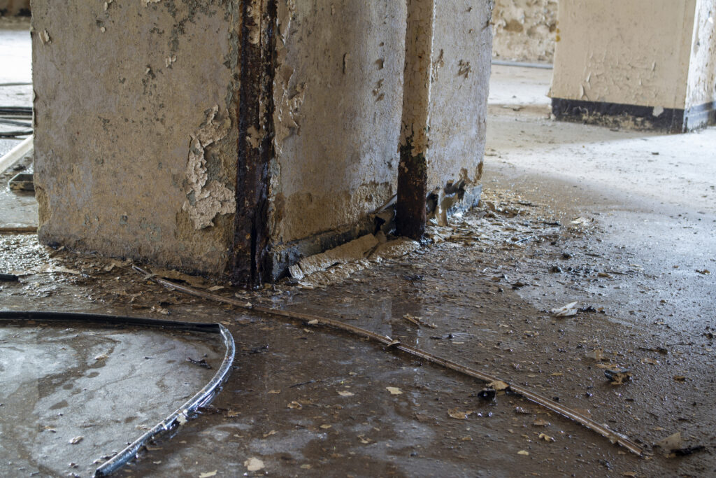 Concrete damage after a flood