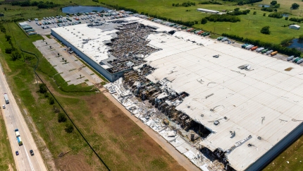 A collapsed industrial warehouse required repair and industrial painting in Alabama
